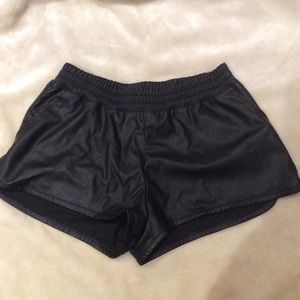 Faux leather dolphin shorts from H&M sz2